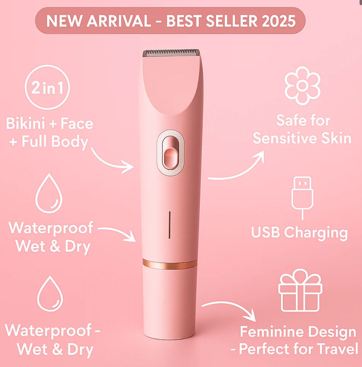 2 pcs Women Trimmer + Rosemary Hair Care Gift(Combo)